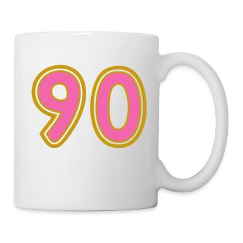 90. 90 YEARS. 90TH ANNIVERSARY. 90TH ANNIVERSARY. - Mug - white - Right