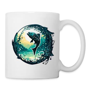 Angler Siluette / Fishing / Fish / Lake / Sport - Mug - white - Right