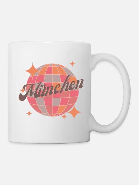 Munich City Retro Vintage pink party city - Mug - white