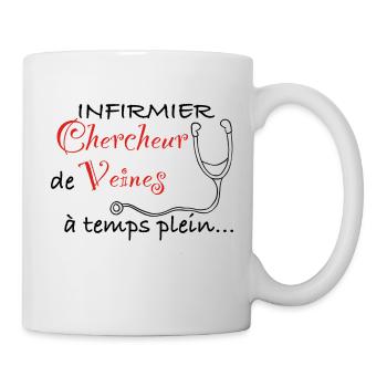 Infirmier chercheur de veines - Mug blanc - blanc - Droite