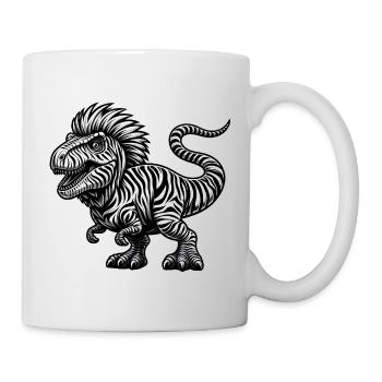 T-Rex Panda Hybrid: Mystisches Fabelwesen - Tasse - Weiß - Rechts