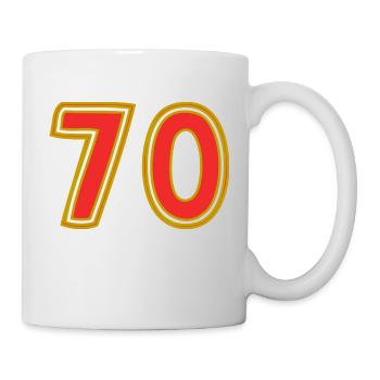 70. 70 ANS. 70e ANNIVERSAIRE. ANNIVERSAIRE 70 ANS. - Mug blanc - blanc - Droite