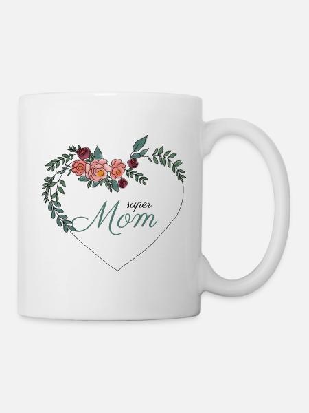 Super Mom Design - Geschenk zum Muttertag - Tasse - Weiß