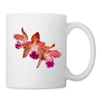 Orchidée Cattleya Hybride Couleurs d’été Floraison - Mug blanc - blanc - Droite