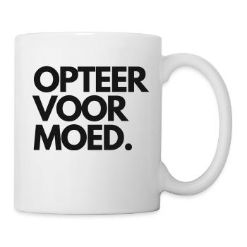 Entscheiden Sie sich für Mut. Antwerpener Dialekthemden - Tasse - Weiß - Rechts