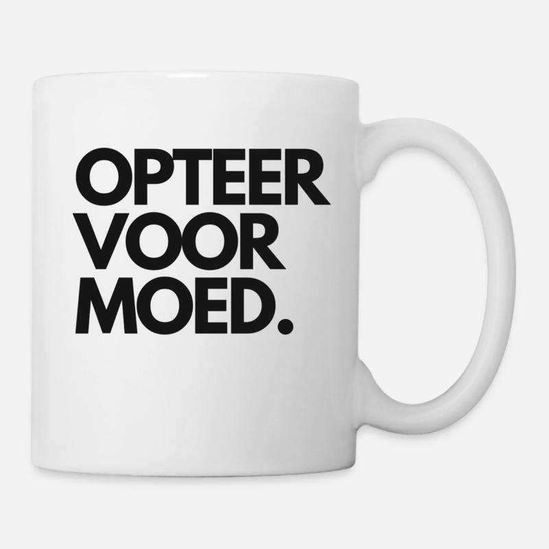Optez pour le courage. Chemises en dialecte anversois - Mug blanc - blanc