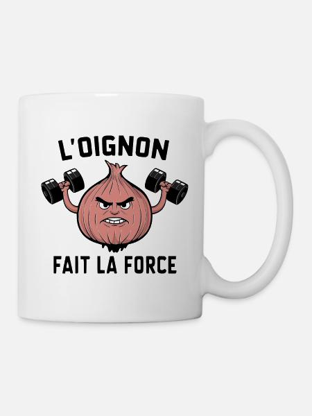 oignon fait de la musculation - Mug blanc - blanc