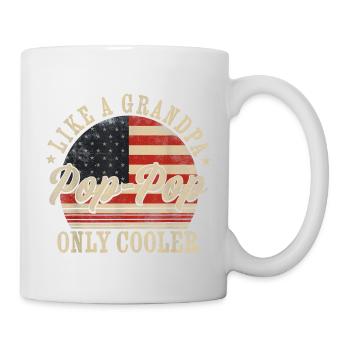 Pop Pop Like A Grandpa Only Cooler Fathers Day - Mug - white - Right