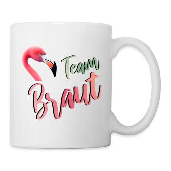 Flamingo Team Braut JGA Hochzeit Gruppenshirt 2 - Tasse - Weiß - Rechts