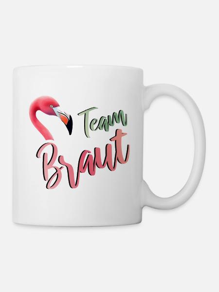 Flamingo Team Braut JGA Hochzeit Gruppenshirt 2 - Tasse - Weiß