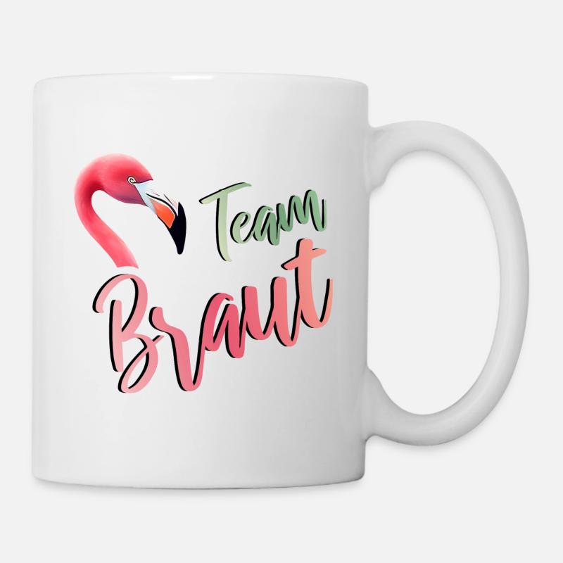 Flamingo Team Braut JGA Hochzeit Gruppenshirt 2 - Tasse - Weiß