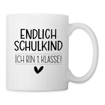 Endlich Schulkind - Tasse - Weiß - Rechts