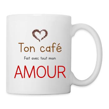ton café fait avec tout mon amour - Mug blanc - blanc - Droite