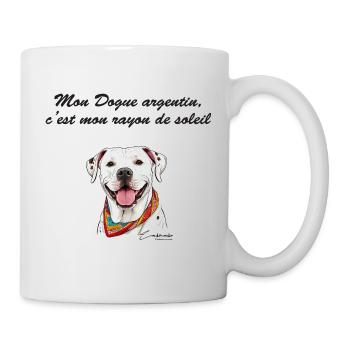 Dogue argentin rayon de soleil - Mug blanc - blanc - Droite