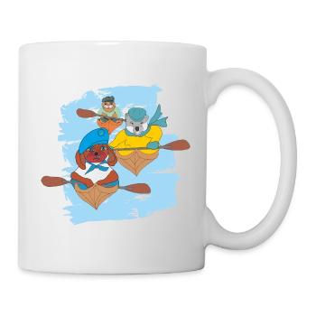 Animals kayaking - Mug - white - Right