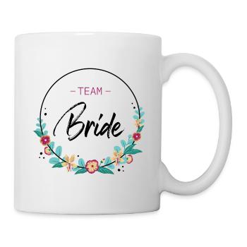 Team Bride Bachelorette Party Bridal Graphic Flower - Mug - white - Right