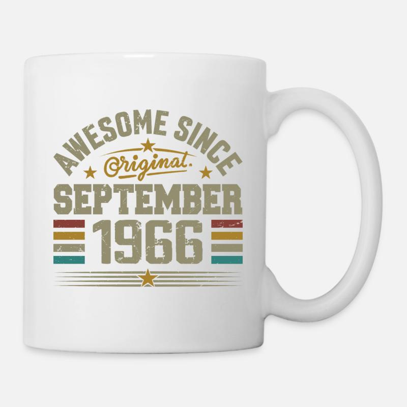 Cadeau Septembre 1966 Construit en Septembre 1966 - Mug blanc - blanc