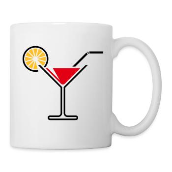 Cocktail Glass / Martini Glass (Red) - Mug - white - Right