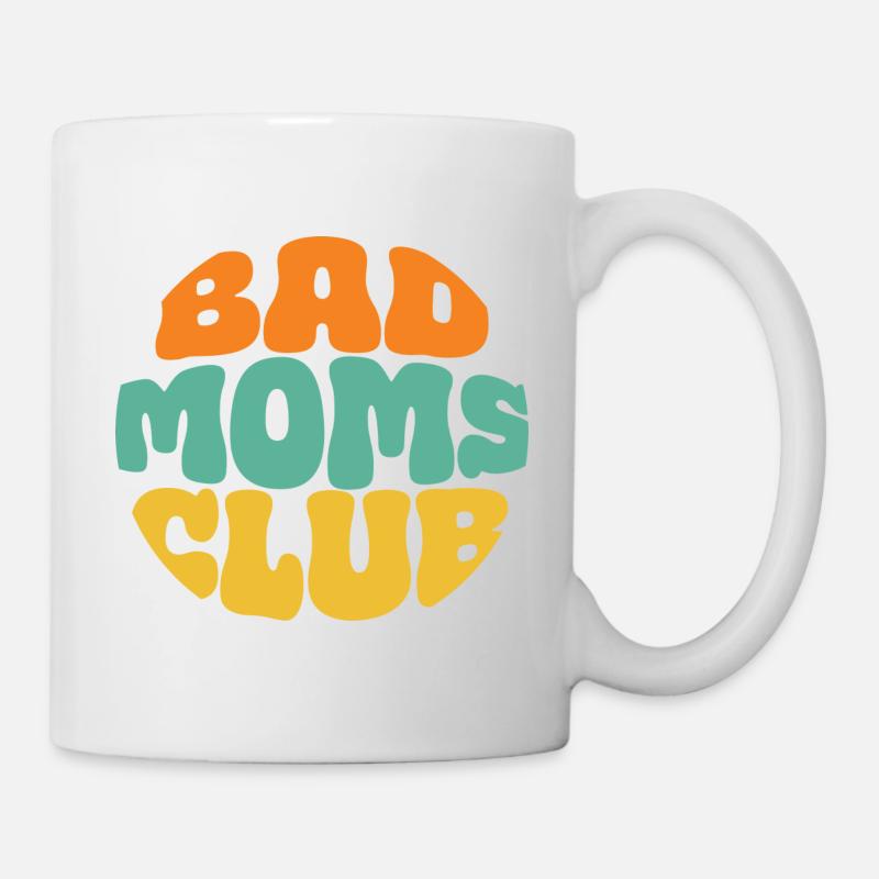 bad moms club retro logo kreis - Tasse - Weiß