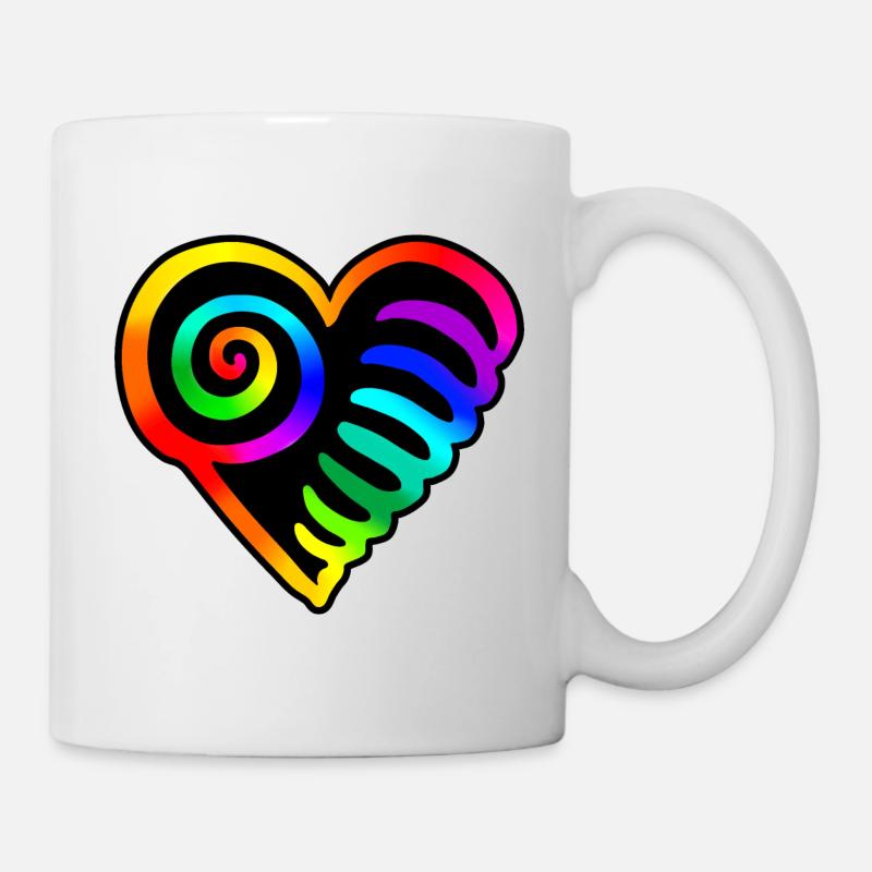 Herz Regenbogen - Tasse - Weiß
