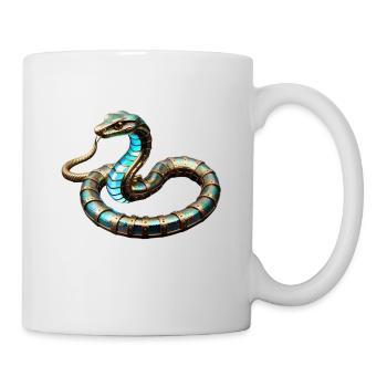 Steampunk snake in metallic iridescent colors - Mug - white - Right