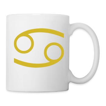 Sternzeichen Krebs, exklusives T-Shirt Design - Tasse - Weiß - Rechts