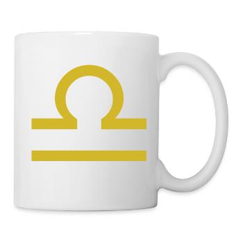 Sternzeichen Waage, exklusives T-Shirt Design - Tasse - Weiß - Rechts