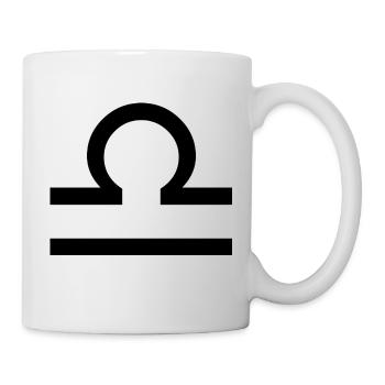Sternzeichen Waage, exklusives T-Shirt Design - Tasse - Weiß - Rechts