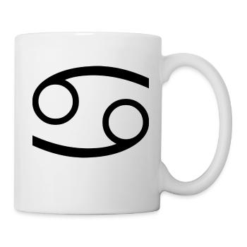 Sternzeichen Krebs, exklusives T-Shirt Design - Tasse - Weiß - Rechts