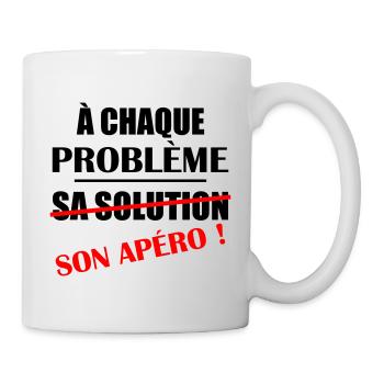 À chaque problème sa solution, apéro, humour, noël - Mug blanc - blanc - Droite