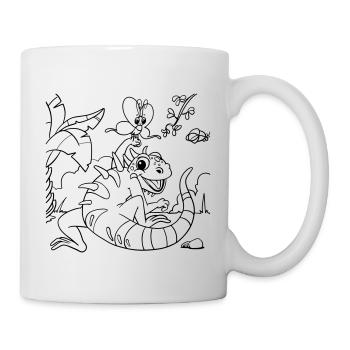 Leguan Kinder-Motiv DIY Ausmalbild für Kreative - Tasse - Weiß - Rechts