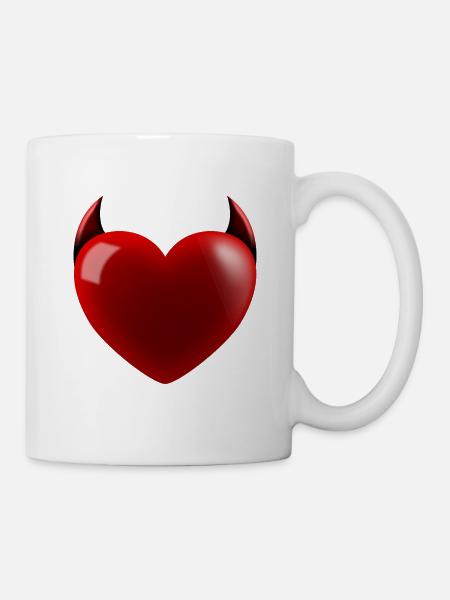 Herz Teufel - Tasse - Weiß