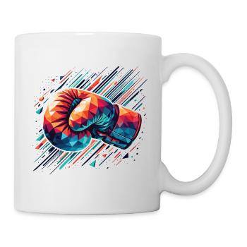 colorful boxing glove Polygon Style - Mug - white - Right