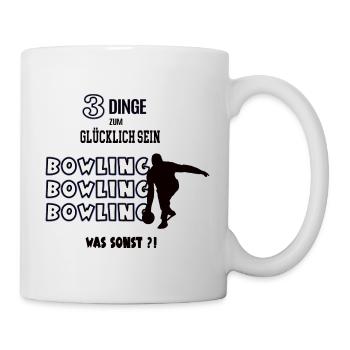 Bowling Hobby Sport Spiel Bowlingspieler Bowlen - Tasse - Weiß - Rechts