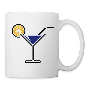 Cocktail Glass / Martini Glass + (Blue) - Mug - white - Right
