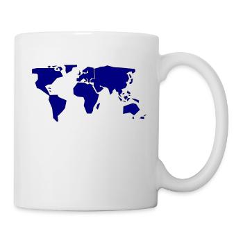 Weltkarte Navy Blau - Tasse - Weiß - Rechts