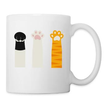 Pierre, Papier, Ciseaux - Drôle de pattes de chat - Mug blanc - blanc - Droite