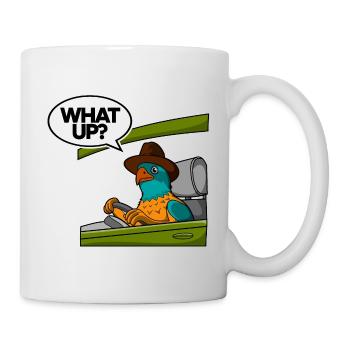 Lustiger Vogel am Steuer Spaßvogel What Up Bird - Tasse - Weiß - Rechts