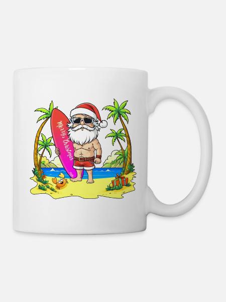 Santa Claus Surfer - 🎅 2 - Mug - white