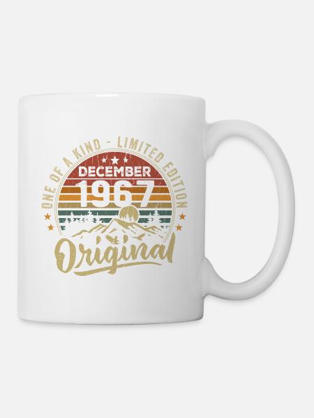 Vintage Retro December 1967 Birthday Gift - Mug - white