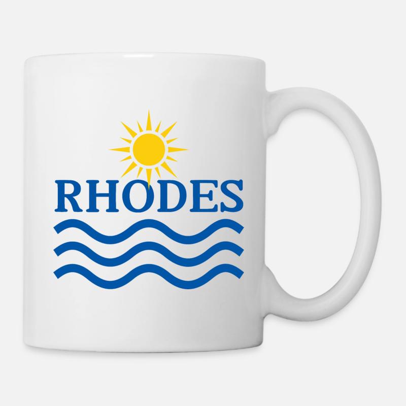 RHODES, Grèce. Ondes solaires - Mug blanc - blanc