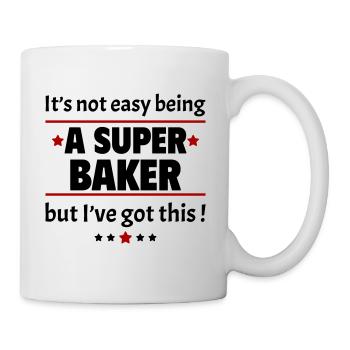 Not easy to be a super baker - Mug - white - Right
