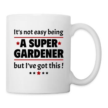 Pas facile d’être un super jardinier - Mug blanc - blanc - Droite