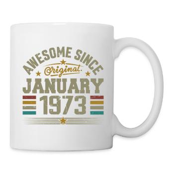 Retro Birthday Gift Born In January 1973 - Mug - white - Right