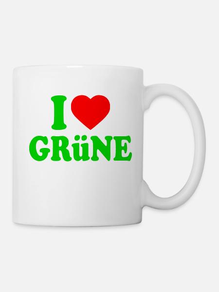 I love grüne - Tasse - Weiß