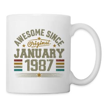Rétro Cadeau D'anniversaire Nées En Janvier 1987 - Mug blanc - blanc - Droite