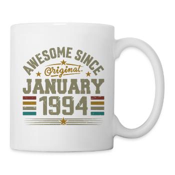 Retro Geburtstagsgeschenk geboren im Januar 1994 - Tasse - Weiß - Rechts