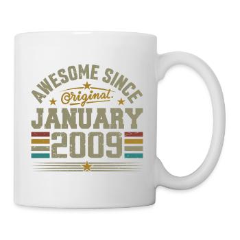 Retro Birthday Gift Born In January 2009 - Mug - white - Right