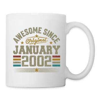 Rétro Cadeau D'anniversaire Nées En Janvier 2002 - Mug blanc - blanc - Droite