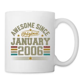 Rétro Cadeau D'anniversaire Nées En Janvier 2006 - Mug blanc - blanc - Droite